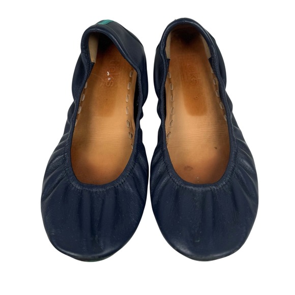 Tieks‎ Women's Flats Women's Sz 9 Navy Blue Leather Comfort Ballet Slip On - Picture 1 of 9